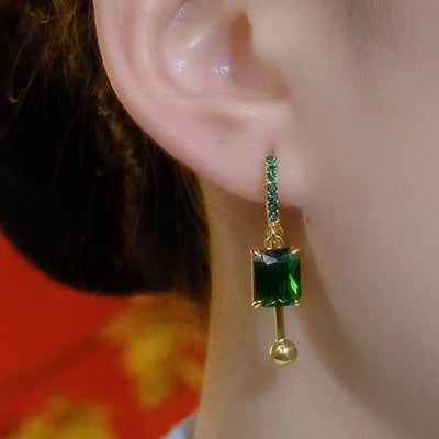18K Gold Crystal Earrings