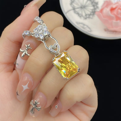 Golden Zircon Heart Jewelry Set