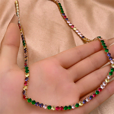 18K Gold & 925 Silver Crystal Necklace Collection