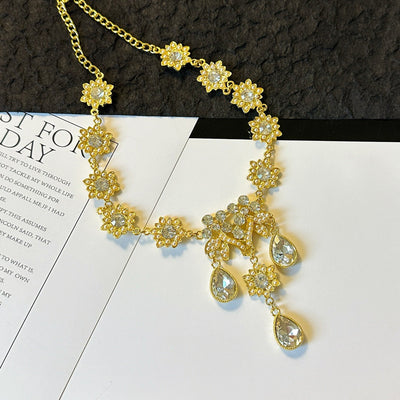 Sunflower zircon necklace