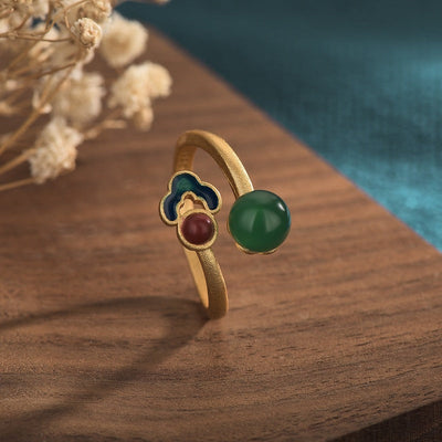 Vintage agate stone open ring
