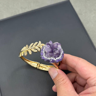 18K gold natural amethyst bracelet