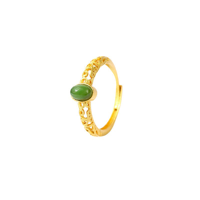 Lucky Hollow Engraved Cloud Pattern Ring