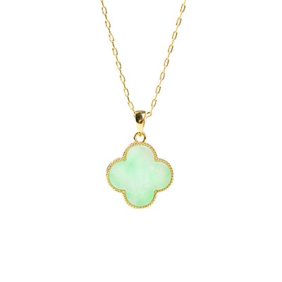 Lucky • four leaf clover Jade stone necklace