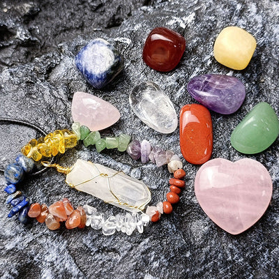 Energy Burst • Colorful Stone & Hexagonal Pillar Trio