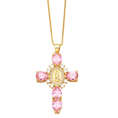 Our Lady of the Cross Gemstone Necklace