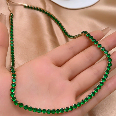 18K Gold & 925 Silver Crystal Necklace Collection