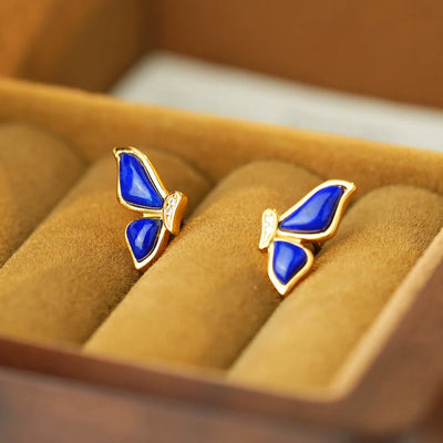 18K gold lapis lazuli earrings