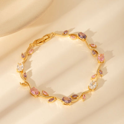 Tulip Vine 18K Gold Crystal Bracelet