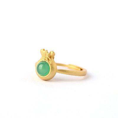Lucky Bag Emerald Jade Stone Ring