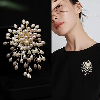 Handmade Gypsophila Pearl Brooch