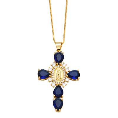 Our Lady of the Cross Gemstone Necklace