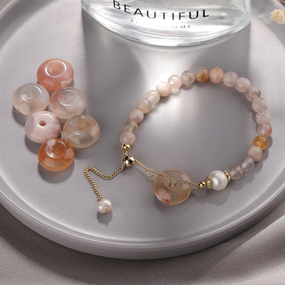 Lucky Buckle • Natural Sakura Agate Bracelet