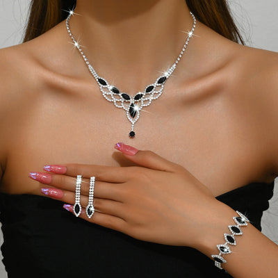 Rhinestone Super Sparkling Water Drop Jewelry Set