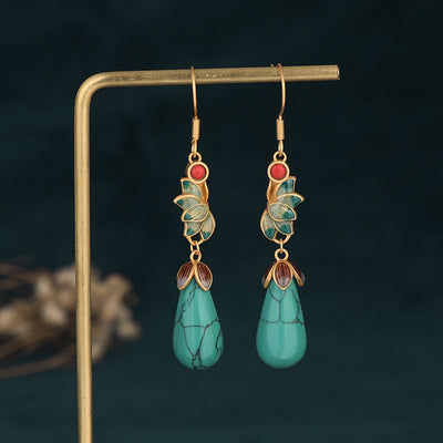18K Gold & 925 Silver Jade Earrings