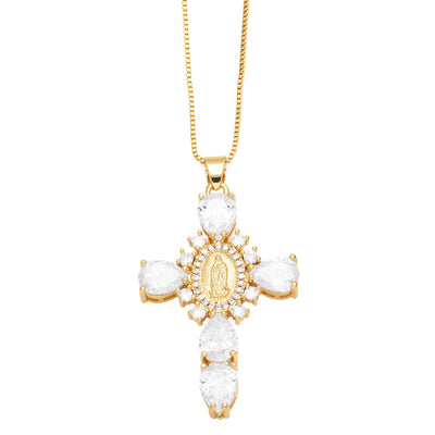 Our Lady of the Cross Gemstone Necklace