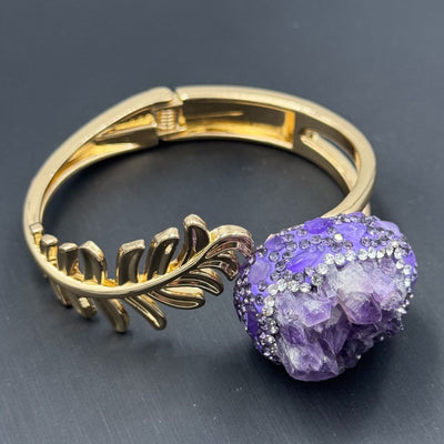18K gold natural amethyst bracelet