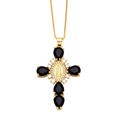 Our Lady of the Cross Gemstone Necklace