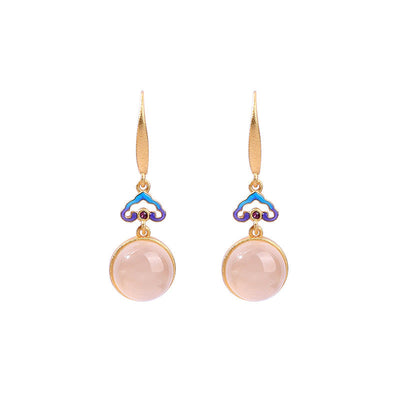 18K Gold Cloud Jade Earrings