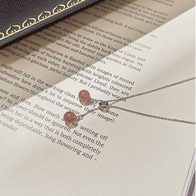 Natural strawberry crystal necklace