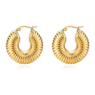 18K Gold Twisted Hoop Earrings