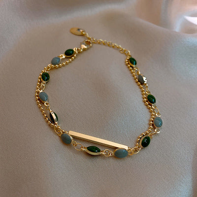 Duet • Emerald Jade stone bracelet