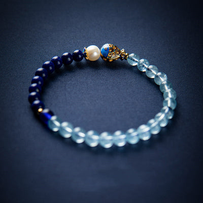 Brazilian Aquamarine & Lapis Bracelet