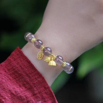 Lotus • Gray Agate Bracelet