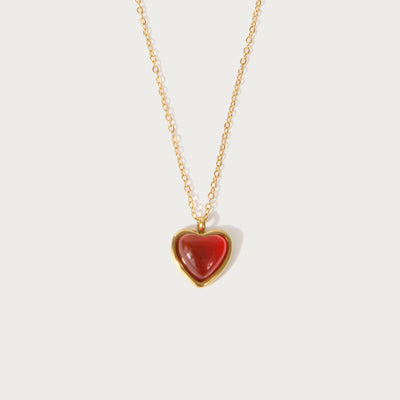 Natural red agate love necklace