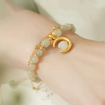 Bunny • Emerald Jade stone Double Layer Bracelet
