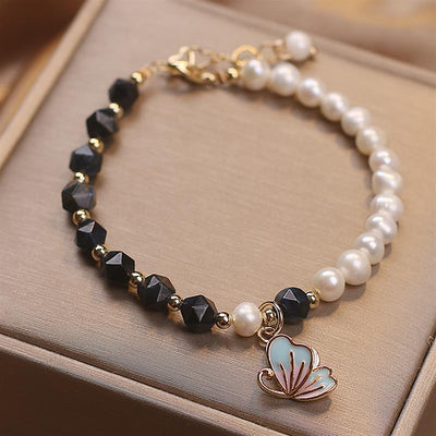 Summer Butterflies • Freshwater Pearl & Agate Bracelet