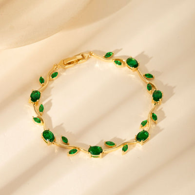 Tulip Vine 18K Gold Crystal Bracelet