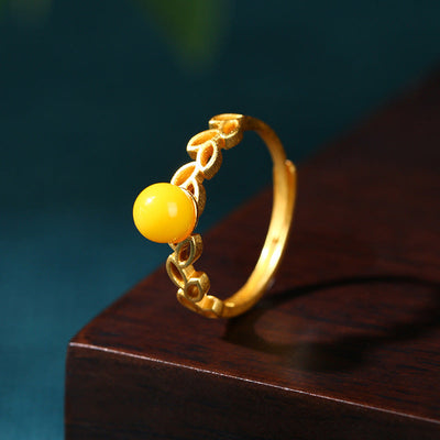 Ear of Wheat Branch Bud Beeswax Ring