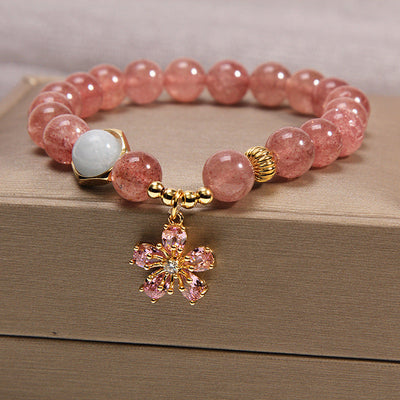 Sun flower ? Strawberry Crystal Bracelet