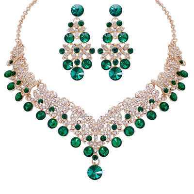 Natural Gemstone Necklace & Earrings Set