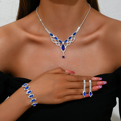 Rhinestone Super Sparkling Water Drop Jewelry Set