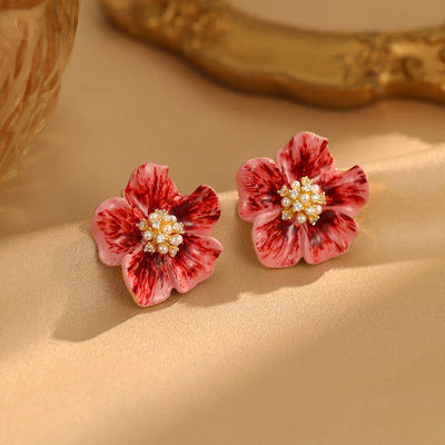 Begonia Petal • Pearl Earring
