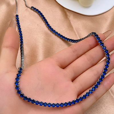 18K Gold & 925 Silver Crystal Necklace Collection