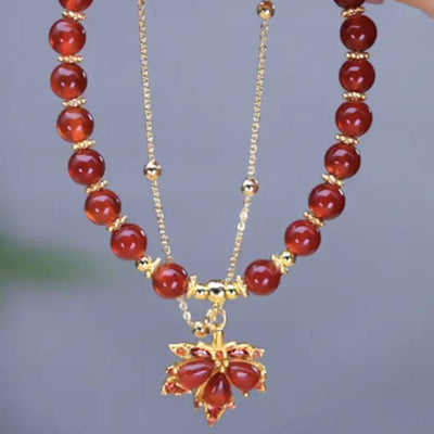 Maple Leaf • Red Agate Bracelet