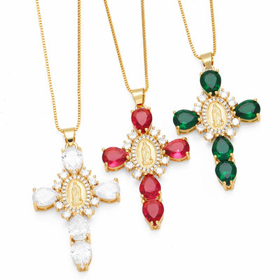 Our Lady of the Cross Gemstone Necklace