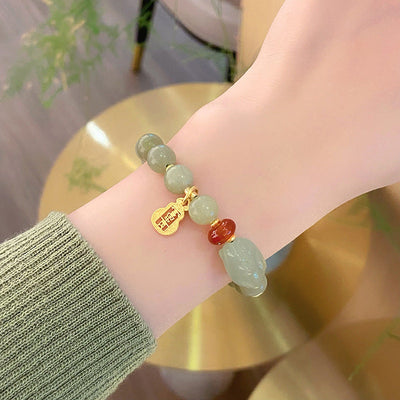 Energy Guardian • Natural Emerald Jade stone bracelet