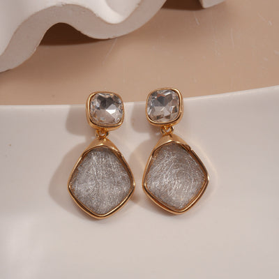 18K Gold Crystal Earrings