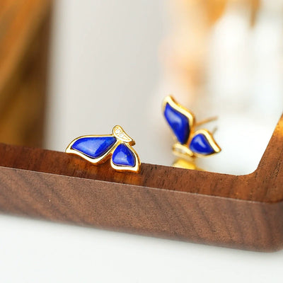 18K gold lapis lazuli earrings