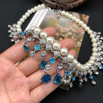 Ocean Clarity β’ Aquamarine Pearl Necklace