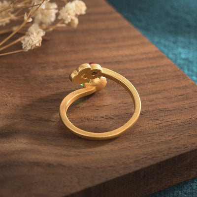 Vintage agate stone open ring