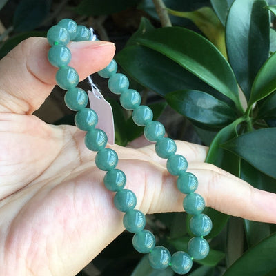 Meditation • Ice species Blue Emerald Jade stone Bracelet
