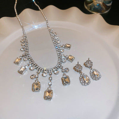 Rhinestone-Red Crystal Duo Necklace