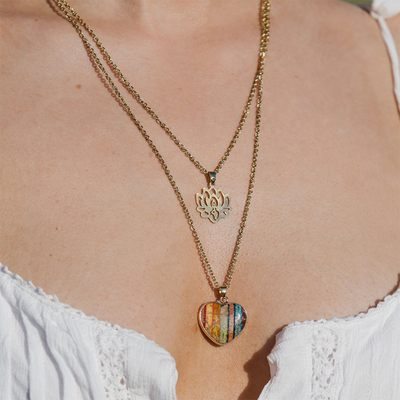 Jasper Love Lotus Necklace