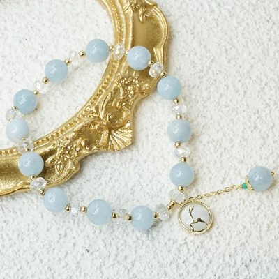 Reindeer ? Aquamarine Agate Bracelet