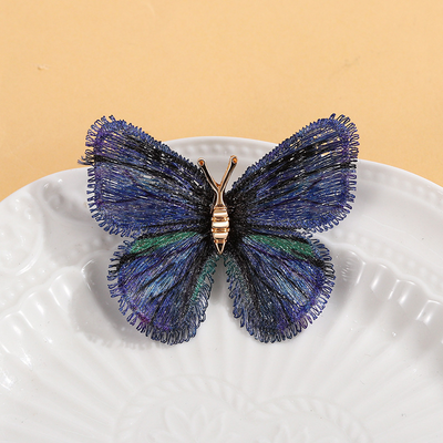 Gradient embroidered butterfly brooch